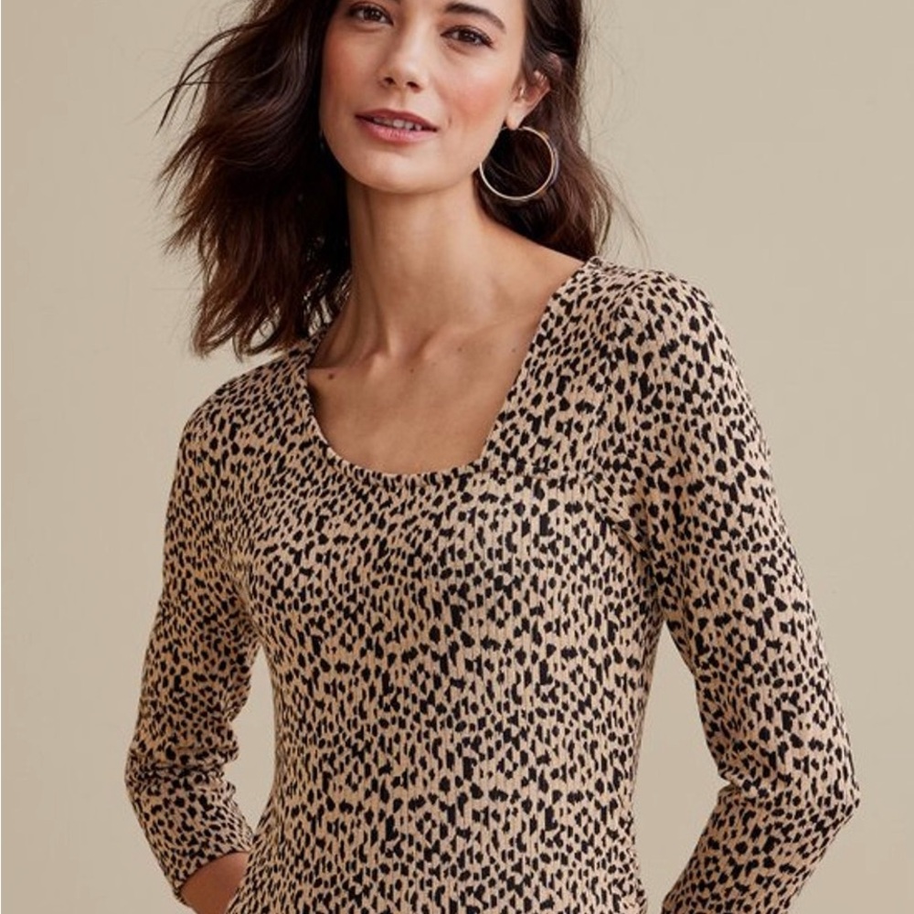 Leopard Print 3/4 Sleeve Top NWT